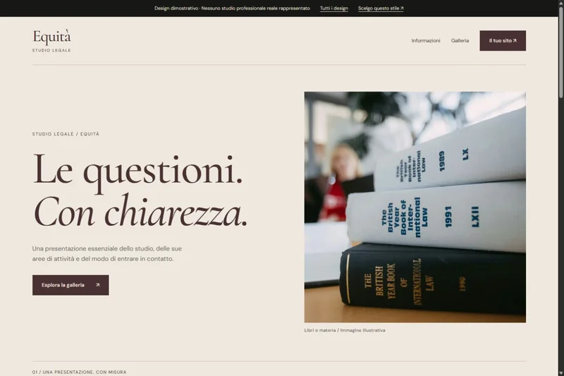 Anteprima del sito dimostrativo Equità