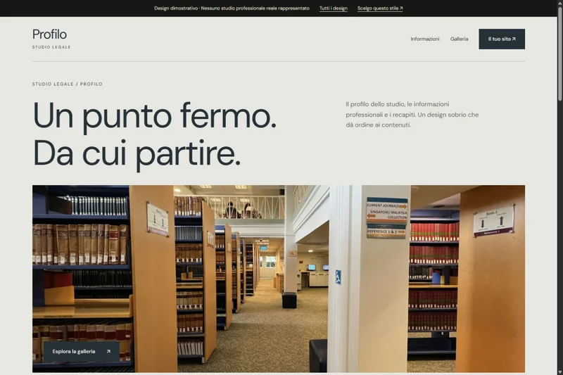 Anteprima del sito dimostrativo Profilo