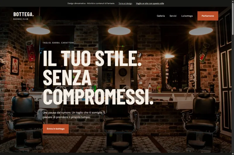 Anteprima della demo Bottega su computer