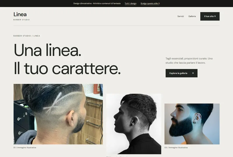 Anteprima del sito dimostrativo Linea