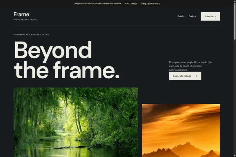 Anteprima del sito dimostrativo Frame