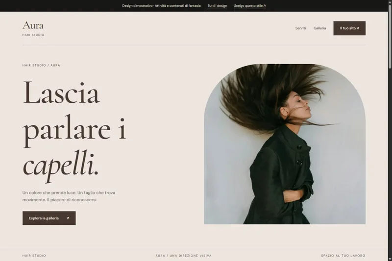Anteprima del sito dimostrativo Aura