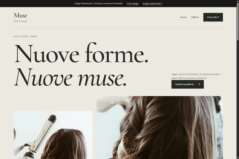 Anteprima del sito dimostrativo Muse