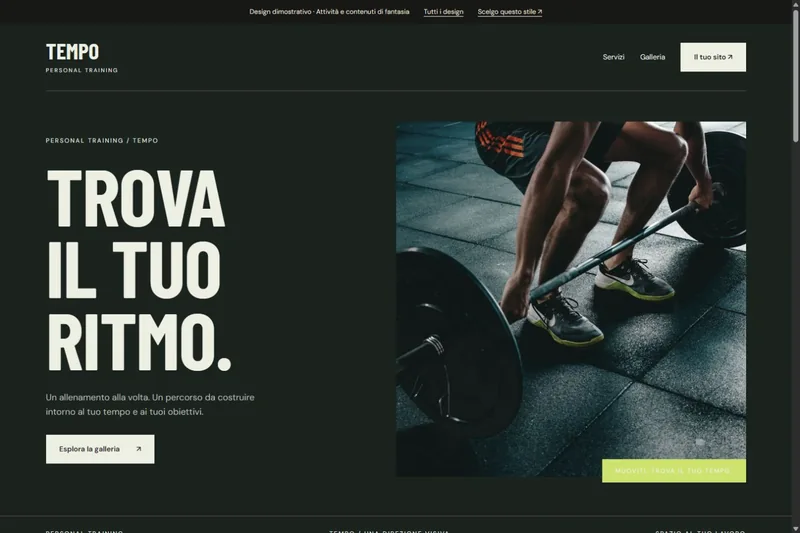 Anteprima del sito dimostrativo Tempo