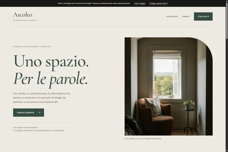 Anteprima del sito dimostrativo Ascolto