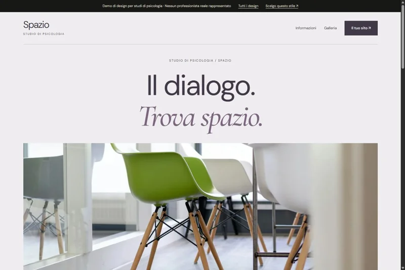Anteprima del sito dimostrativo Spazio