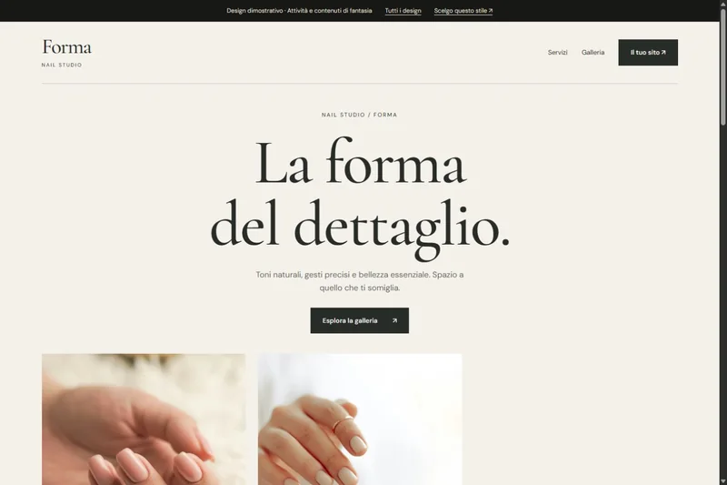 Anteprima del sito dimostrativo Forma