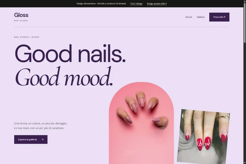 Anteprima del sito dimostrativo Gloss